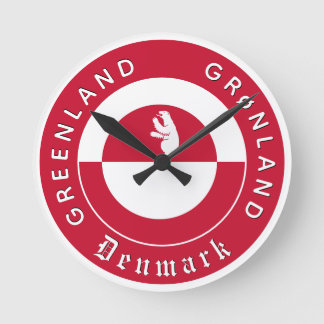 Horloge Ronde Patriotic Greenland Clock, Bear, Greenland Flag