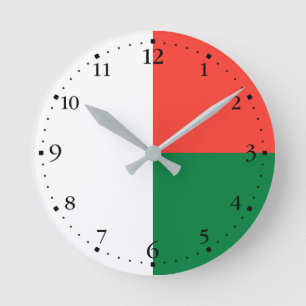 Horloge Ronde Patriotic Madagascar Flag