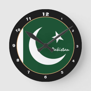 Horloge Ronde Patriotique Pakistan Drapeau, Pakistan Accueil / D