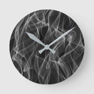 Horloge Ronde Pattern moderne Trendy Black and White Abstract