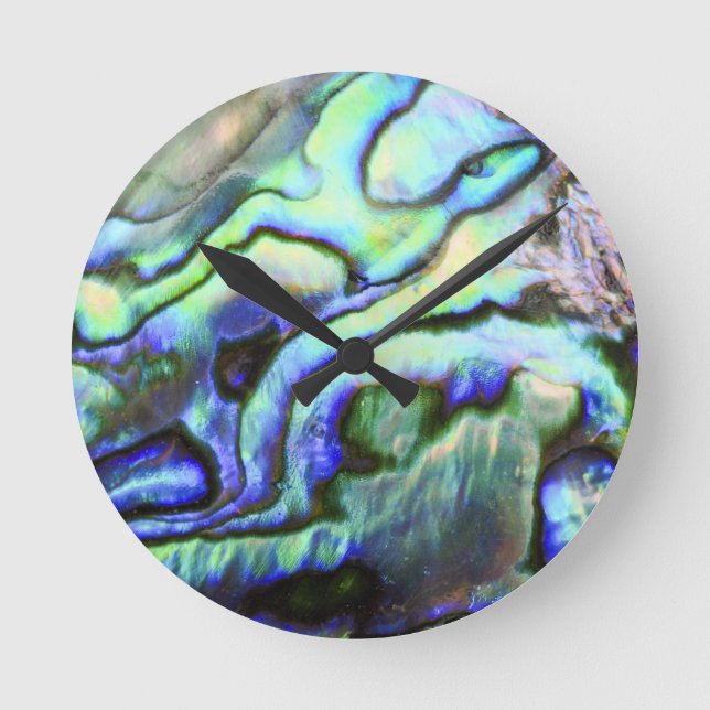 Horloge Ronde paupière bleu argile (Recto)