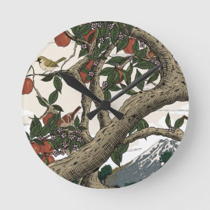 Horloge Ronde Paysage d'arbres fruitiers