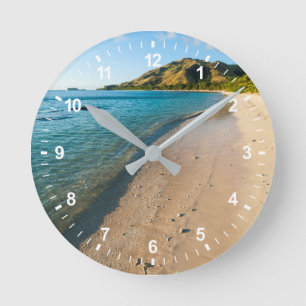 Horloge Ronde Paysage de plage tropicale, Fidji