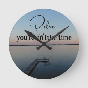 Horloge Ronde Paysage du lac Time