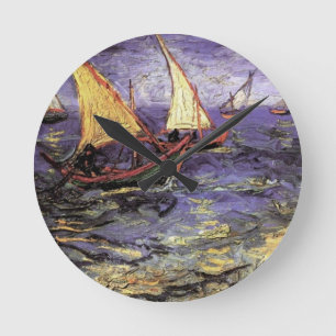 Horloge Ronde Paysage marin à Saintes Maries par Vincent van Gog