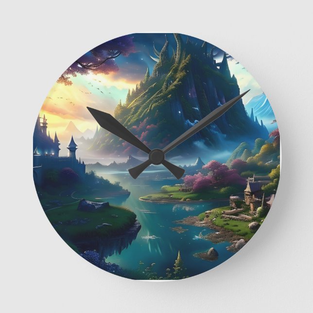 Horloge Ronde Paysage pittoresque Quatre (Recto)
