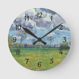 Horloge Ronde Paysage sous un ciel orageux Vincent Gogh