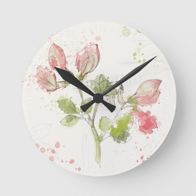 Horloge Ronde Pea watercolor (Recto)