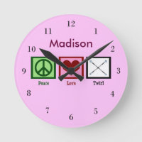 Peace Love Baton Twirling Custom Pink