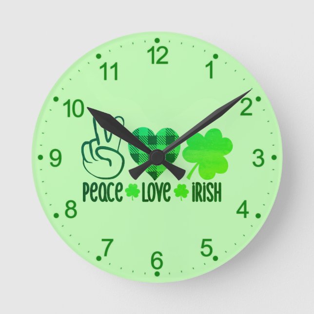 Horloge Ronde Peace Love Irish-66677 (Recto)
