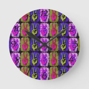 Horloge Ronde Peace Wall Clock