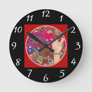 Horloge Ronde Peace Wall Clock