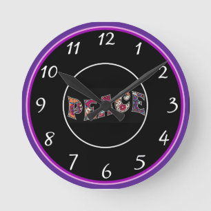Horloge Ronde Peace Wall Clock