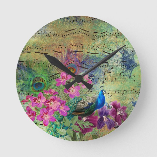 Horloge Ronde Peacock French Antique Look (Recto)
