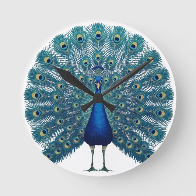 Horloge Ronde Peacock Wall Clock – Elegant Decorative Timepiece  (Recto)