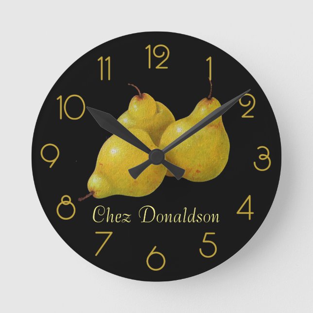 Horloge Ronde Pears Still Life Oil on Canvas Painting custom (Recto)