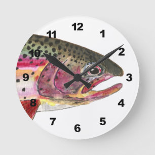Horloge Ronde Pêche à la truite arc-en-ciel