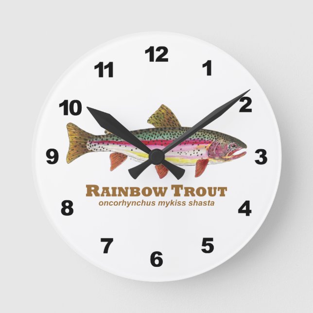 Horloge Ronde Pêche à la truite arc-en-ciel (Recto)
