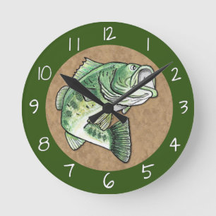 Horloge Ronde Pêche au bar sautante de large ouverture