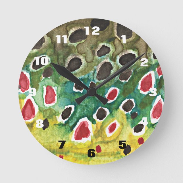 Horloge Ronde Pêche de Brown Trout (Recto)