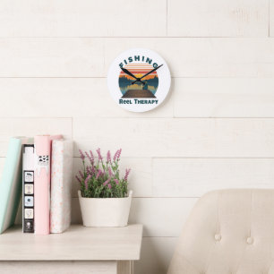 Horloge Ronde Pêche Moulinet Thérapie Papa