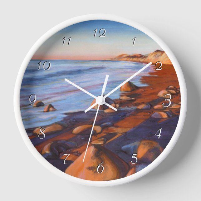 Horloge ronde Peinte Rocky Beach Shoreline (Recto)