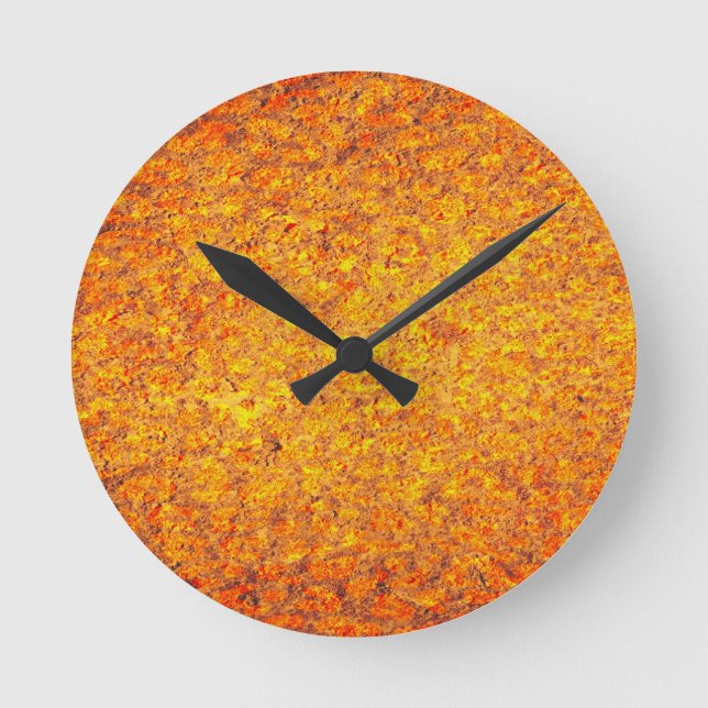Horloge Ronde Peinture Abstraite orange (Recto)