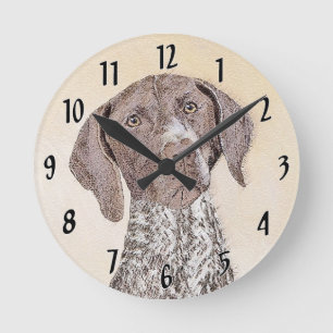 Horloge Ronde Peinture allemande d'indicateur aux cheveux courts