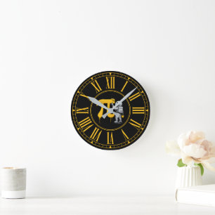 Horloge Ronde Peinture d'astronaute cool symbole pi jour de pi