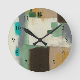 Horloge Ronde Peinture d'expressioniste avec les courses lourdes