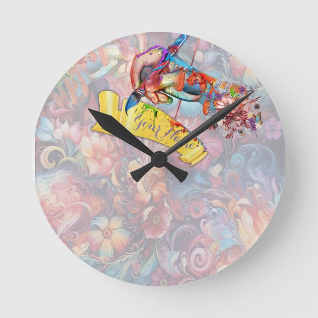 Horloge Ronde Peinture Imaginaire Fleurs exprimant la nature (Recto)