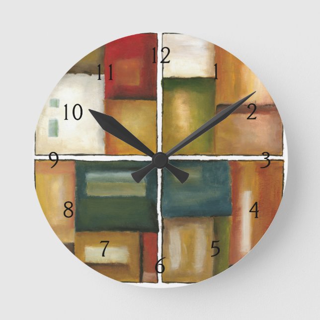 Horloge Ronde Peinture lambrissée par quatre par Jennifer (Recto)