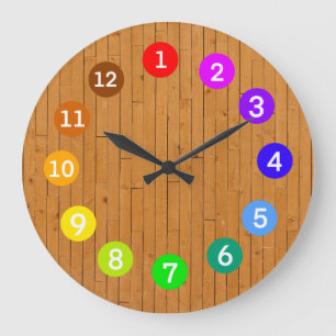 Horloge Ronde Peinture Pallette Arc-en-ciel Couleurs Grande horl