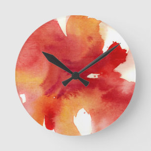 Horloge Ronde Peintures abstraites d'aquarelle