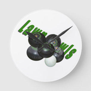 Horloge Ronde Pelouse Et Logo,