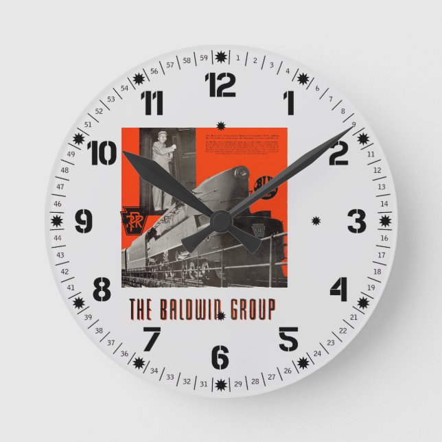 Horloge Ronde Pennsylvania Railroad T1 Locomotive 6111 (Recto)