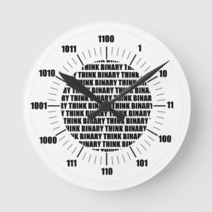 Horloge Ronde Pensez l'horloge binaire (l'humour de geek)
