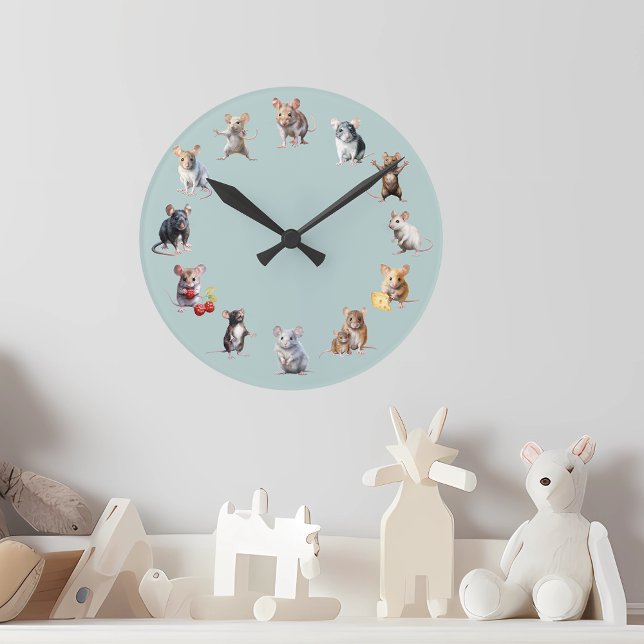 Horloge Ronde Pépinière de souris mignonne (Créateur téléchargé)