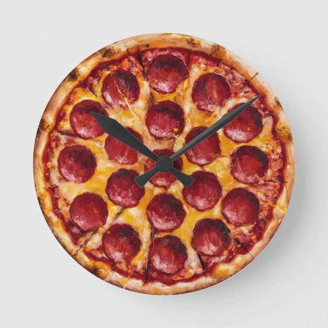 Horloge Ronde Pepperoni Pizza (Recto)
