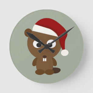 Horloge Ronde Père Noël Beaver