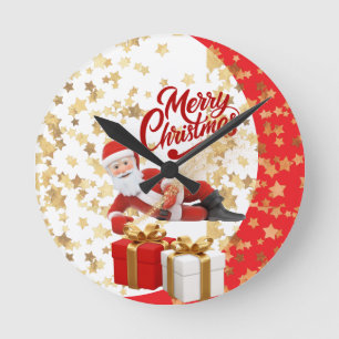 Horloge Ronde Père Noël cool Vacances de Noël à Noël 🎅