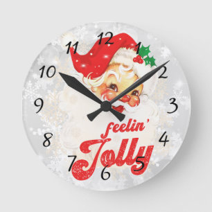Horloge Ronde Père Noël Noël Sentiment Joyeux