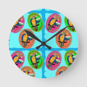 Horloge Ronde Perroquets