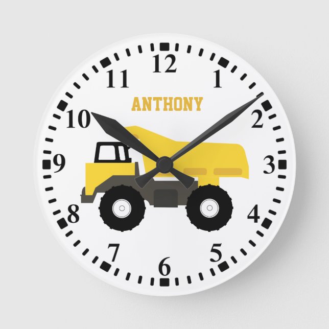 Horloge Ronde Personalized Dump Truck (Recto)