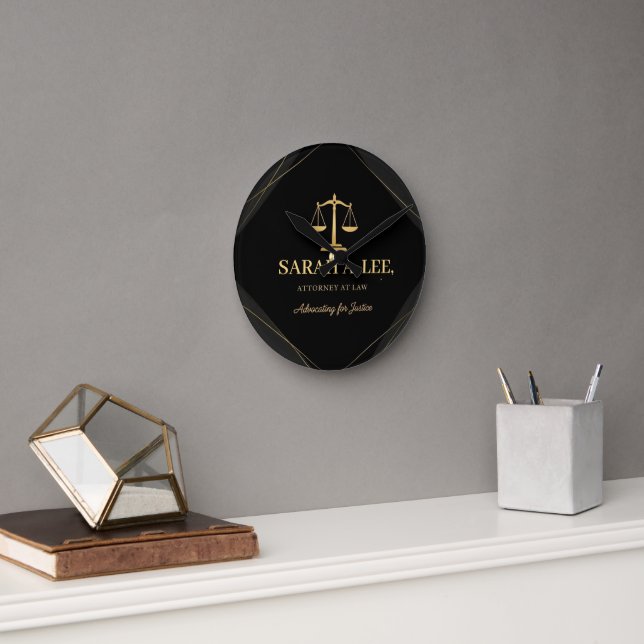 Horloge Ronde Personalized Lawyer Custom Name (Bureau)