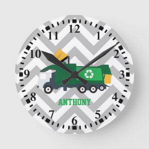 Horloge Ronde Personalized recycling Garbage Truck