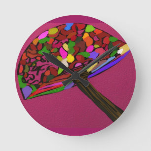 Horloge ronde personnage champignon art