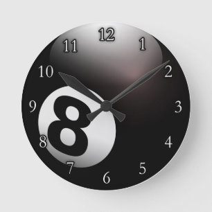 Horloge Ronde Personnalisé 8 billards de boule