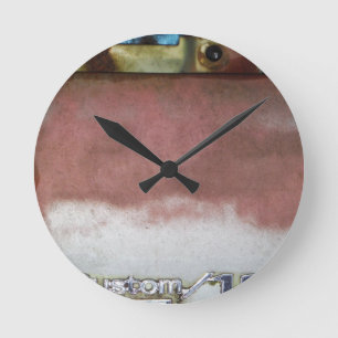 Horloge Ronde personnalisé de luxe rose et blanc