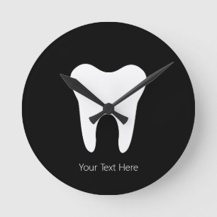 Horloge Ronde Personnalisé Dentiste Bureau Dentaire Blanc Dentis